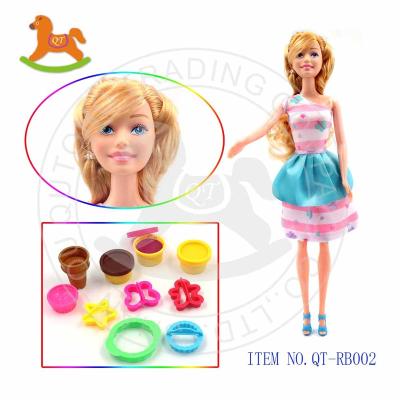 China DIY soft customizable baker set fashion doll hands movemented with slime toys in window box for sale