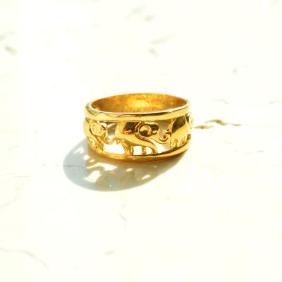 China Latest Stainless steel Men Women Unisex Elephant Ring Gold Plated Ring For Men for sale