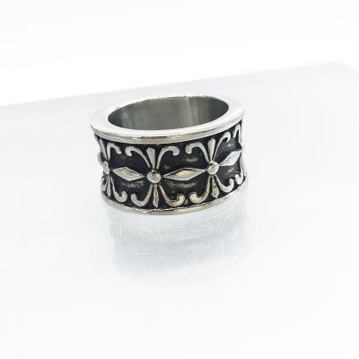 中国 Europe Fashion Jewelry Antique Silver Vintage Men's Ring Stainless Steel Ring For Men 販売のため