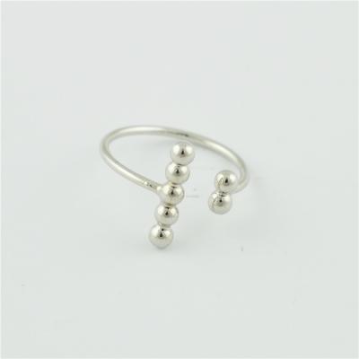 China Simple Design Silver/Gold Ring Designs for Girls Metal Finger Ring with Balls for sale