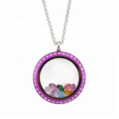 中国 30mm round shape screw open acrylic Floating Locket pendant , plastic eco-friendly lockets 販売のため