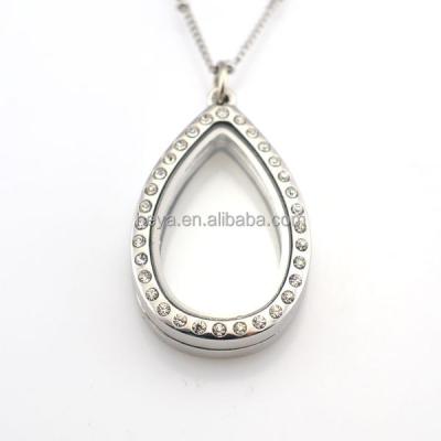 中国 Hot sale floating charms living teardrop locket for christmas gift 販売のため