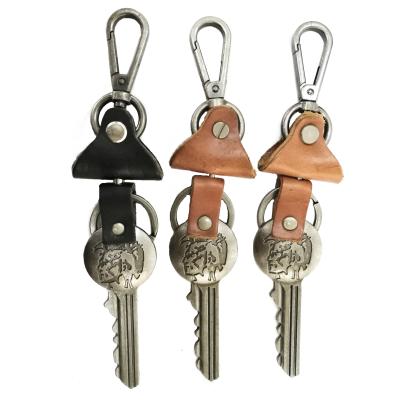 中国 Wholesale Bulk Custom Handmade Leather Keychain Metal Key Chain 販売のため