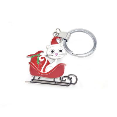 Κίνα Christmas cute carton cat keychains wholesale Enamel stainless steel keychain προς πώληση