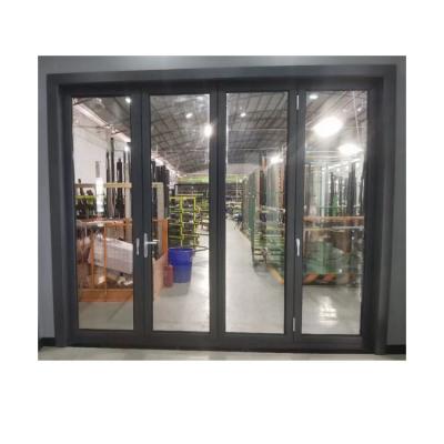 China Sound Insulation Customized Waterproof Exterior Aluminum Glass Sliding Bi Folding Door for sale