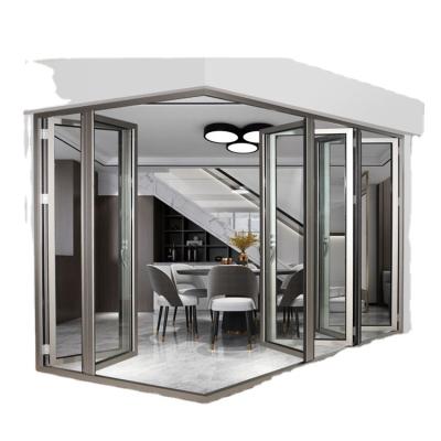 China Outswing Aluminum Bifold Doors Heat Insulation Glass Patio Sliding Folding Door for sale