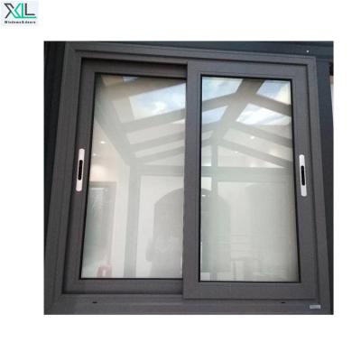 China Double Screen House Windows Aluminum Frame Folding Glass Sliding Window for sale