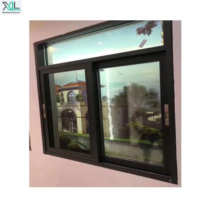 China Double Screen House Windows Aluminum Frame Folding Glass Sliding Window for sale