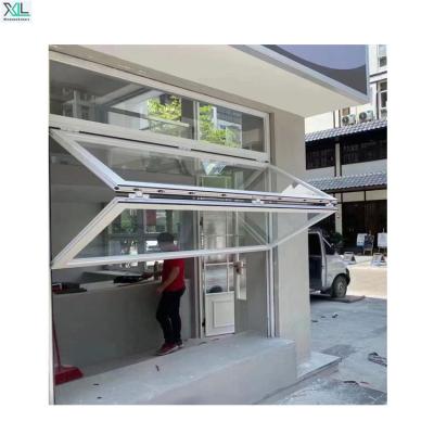 China Commercial Folding Screen Aluminum Lift Up Window Double Tempered Glass Sliding Vertical Fold Up Door Windows for sale