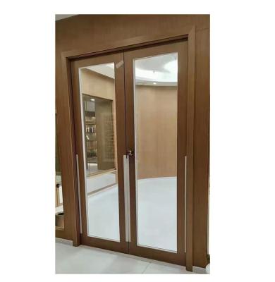 China Sound Insulation Villa Bedroom Doors Melamine Panel 2 Panel Sliding Patio Wood Exterior Glass Door Sliding Doors for sale