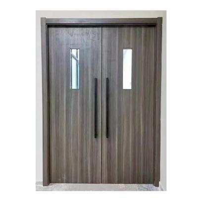 China Sound Insulation Internal Wooden Door Painting Solid Wood Interior Door Double Sliding Glass Wooden Door for sale