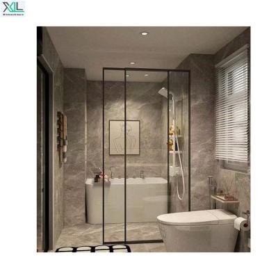 China Modern Room Divider Apartment Shower Enclosure Sliding Glass Door Hotel Bathroom Glass Door for sale