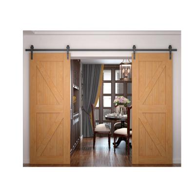 China Sound Insulation New Style Simple Design Wooden Barn Doors Soundproof Interior Glass Sliding Barn Door for sale