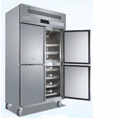 China Commercial 4-door Upright Freezer Stainless Steel Reach-in Freezer Bakery Refrigerator with Trays for sale