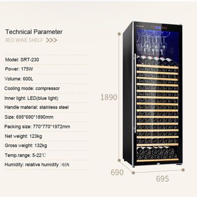 China Kompressor, der 230 Flaschen-einzelnen Zonen-Wein-Kühlschrank abkühlt zu verkaufen