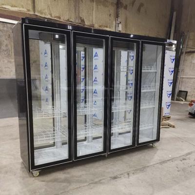 China Two Side 2500 Liter 4 Glass Door Fridge Remote Copeland Compressor for sale