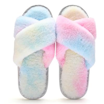 China Fashion Trend Fur House Slips Luxury Fashionable Indoor Slippers Slides Outdoor Winter For Woman for sale