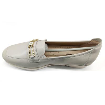 China Point Flat N Turn Buckle Cow Leather Flats Leather Slip On Rubber Shoes For Women for sale