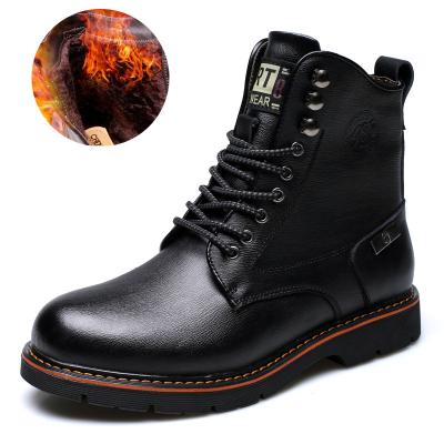 China 2021 Trend Men's Fashion Casual Boots Men's Mid-Top Martin Fleece Boots Fashion Army Boots for sale