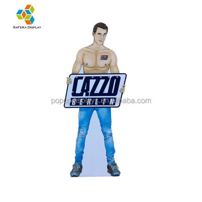 China Recycled Life Size Cardboard Floor Standee Display POP Eye-Catching Materials Custom Cutout Paper Material for sale