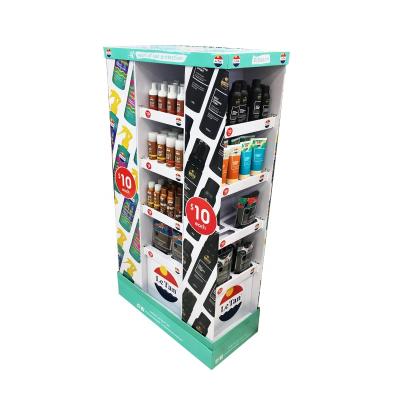 China New Recycled Materials Cosmetic Retail Display Racks Shelf Makeup Rack Cardboard Cosmetics Display for sale