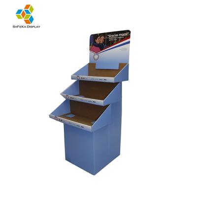 China Foldable Promotion Retail POP Advertising Shelf Cardboard Makeup Floating Cosmetic Display Stand Tray Stands Custom Printing Portable for sale