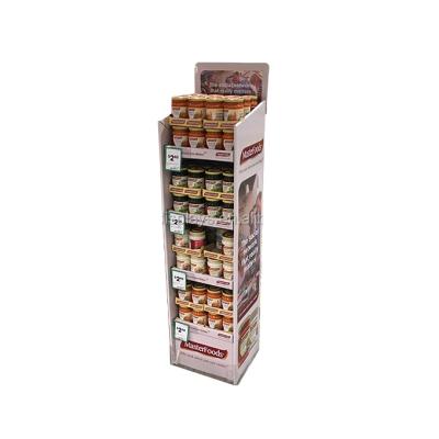 China Shenzhen 4 Layers Advertising Material 4 Layers Display Food Pop Cardboard Shelf Tray Display For Seasonings for sale