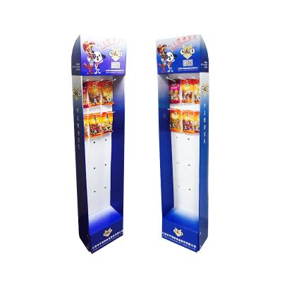 China Recycled Materials Customize Corrugated Cardboard Hook Display Rack Display Stand With Hooks for sale