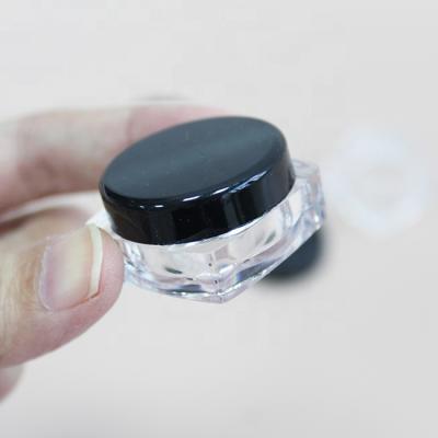 China 3g 5g Nail Glitter Powder Cosmetic Sample Clear Plastic Cream Jar Cosmetic Packaging Container for sale