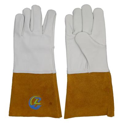 China CE Goatskin Cowhide Argon MIG Welder Arc Tig Leather Welding Gloves Hand Protection Hand Work Safety for sale