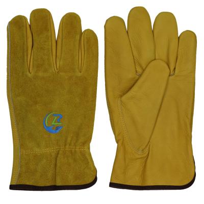 China Hand Protection Durability Dexterity Construction Cowhide Cow Split Leather Working Gloves In Canada for sale