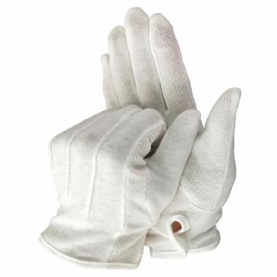 China China Wholesale High Quality Cotton Funeral White PVC Dotted Anti Skidding Gloves For Small Order for sale