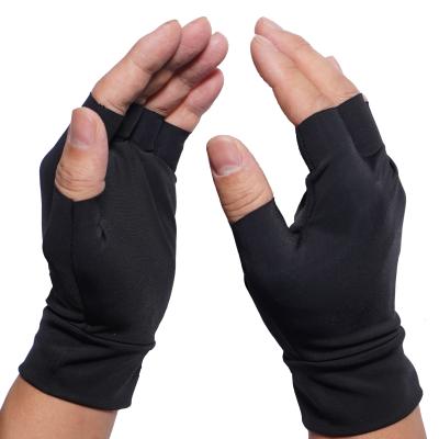 China 5017 Black Rheumatoid Copper Compression Half Finger Arthritis Gloves for sale