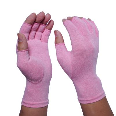 China 5017 Compression Arthritis Gloves Purple Fingerless Gloves For Women Rheumatoid Osteoarthritis for sale