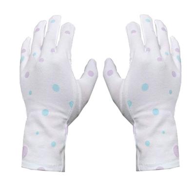 China Dot Blue Beauty Eczema Wave Washable Stretch Stretch Moisturizing Hand Gloves SPA Cotton Gloves For Women for sale