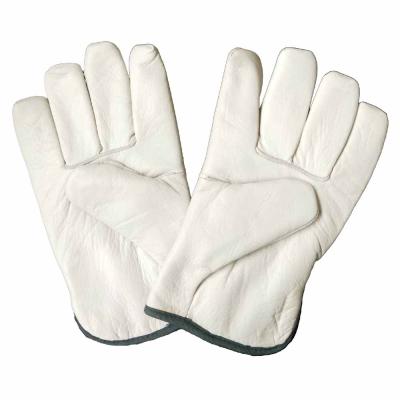 China Working Hand Protection Cowhide Leather Driver Gloves With Fleece Lining Wing Thumb for sale