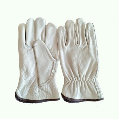 China beige sheepskin grain cowhide safety driver size xxl for work natural split leather hand gloves for sale