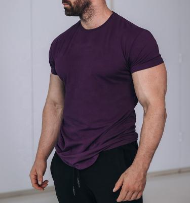 China Wholesale Slim Fit Soft 95% Cotton 5% Spandex Anti-Pilling Men's Short Sleeve Gym Fitted Wholesale Custom T-shirt Print Performance Tee Shirt for sale