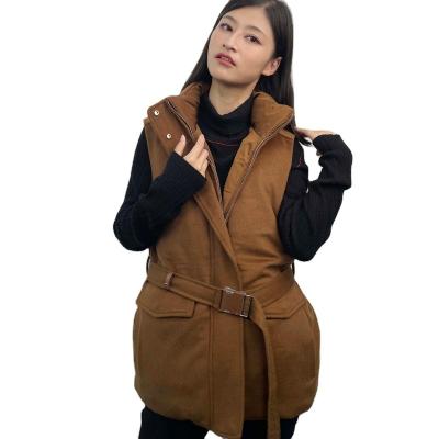 China High Quality Breathable Rose Red Camel Cashmere Waist Design Cheap Goose Down Jacket For Winter for sale