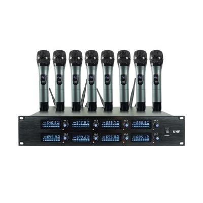 China High Quality Cheap Wireless Microphone 8 Channel Karaoke KTV Price UHF Wireless Microphone System Wireless UHF MIC Wireless Microphone System for sale