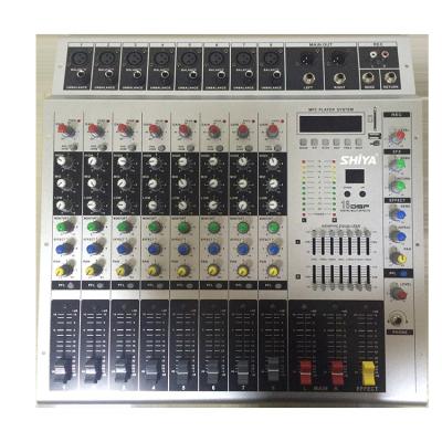 China +48V Power Supply Perfect Cheap Price Phantom Cheap Sound Metal Audio Professional Power Mixer Amplifier 8 Channel for sale