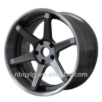 China Outer Aluminum Brush, Gunmetal Center, Deep Concave Three Piece Forged Wheel for sale