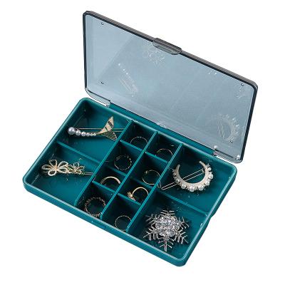 China Modern Design Cosmetic And Jewelry Storage Compartment Diamonds Earrings Beads Findings Organizer Plastic Jewelry Storage Box for sale