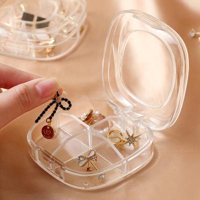 China Simple Design Pill and Jewelry Storage Small Portable Waterproof Transparent Square Jewelry Storage Box for sale