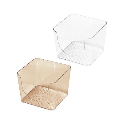 China OEM Minimalism Design U-shape Multi-Functional PET Viable Face Mask Makeup Transparent Storage Box for sale