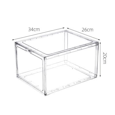 China Wholesale Custom Plastic Transparent Dustproof Stackable Shoe Storage Box Viable for sale