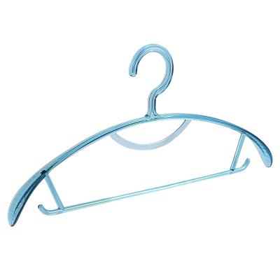 China Custom Wholesale High Grade Multifunctional Casual Clear Plastic Coat Pants Hanger With Hooks On Both Sides for sale