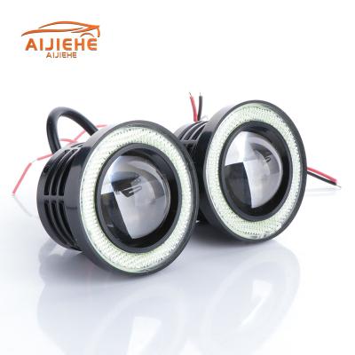 China Univeral Automobiles Universal 65mm/75mm/90mm 30W Led COB Fog Lamp Car Auto Fog Angel Eyes Light With Lens DC12V-24V Any Car Can Use for sale