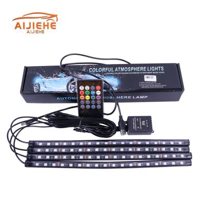 China Atmosphere Plastic Foot LED Car Clearance Inventory Low Price ABS Factory Light Car RGB 18 LED Neon Interior Light Lamp for sale