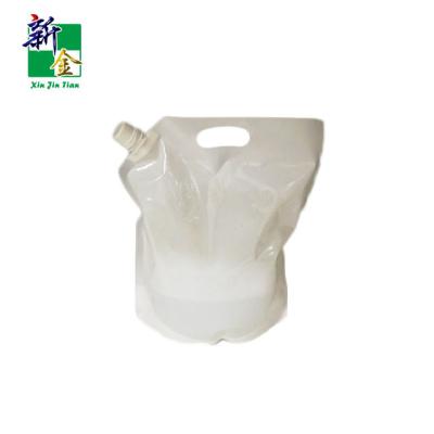 China Portable Non Printing Transparent Stand Retort Pouch With Spout And Handle For Liquid, Water, Soup, Beverage for sale